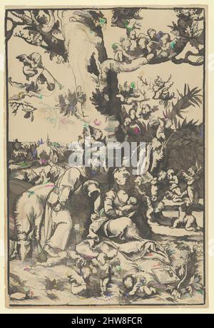 Art inspiré par le repos sur le vol en Egypte, 1509, Woodblock, feuille: 11 5/16 × 7 1/2 po. (28,7 × 19,1 cm), Prints, Lucas Cranach The Elder (Allemand, Kronach 1472–1553 Weimar, oeuvres classiques modernisées par Artotop avec une touche de modernité. Formes, couleur et valeur, impact visuel accrocheur sur l'art émotions par la liberté d'œuvres d'art d'une manière contemporaine. Un message intemporel qui cherche une nouvelle direction créative. Artistes qui se tournent vers le support numérique et créent le NFT Artotop Banque D'Images