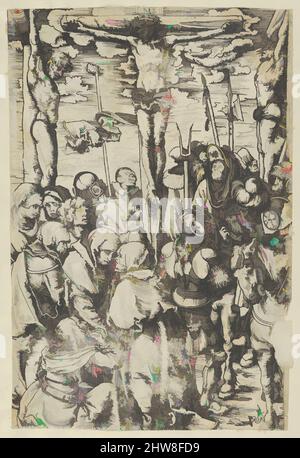 Art inspiré par deux estampes: La Crucifixion sur le recto et le Christ portant la croix sur le verso, de la passion, coupe de bois, feuille: 13 1/8 × 9 5/8 po. (33,3 × 24,5 cm), Prints, Lucas Cranach The Elder (Allemand, Kronach 1472–1553 Weimar, oeuvres classiques modernisées par Artotop avec une touche de modernité. Formes, couleur et valeur, impact visuel accrocheur sur l'art émotions par la liberté d'œuvres d'art d'une manière contemporaine. Un message intemporel qui cherche une nouvelle direction créative. Artistes qui se tournent vers le support numérique et créent le NFT Artotop Banque D'Images