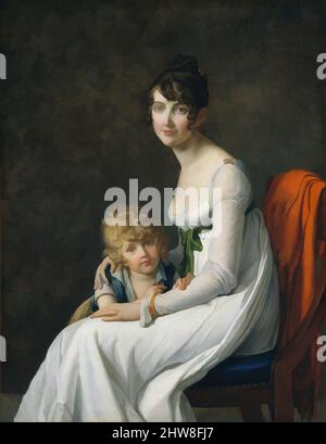 Art inspiré par Madame Philippe Panon Desbasses de Richemont (Jeanne Egré Mourgue, 1778–1855) et son fils Eugène (1800–1859), 1802, huile sur toile, 46 x 35 1/4 po. (116,8 x 89,5 cm), peintures, Marie Guillelmine Benoist (Français, Paris 1768–1826 Paris), Jeanne Eglé Fulcrande Catherine, oeuvres classiques modernisées par Artotop avec une touche de modernité. Formes, couleur et valeur, impact visuel accrocheur sur l'art émotions par la liberté d'œuvres d'art d'une manière contemporaine. Un message intemporel qui cherche une nouvelle direction créative. Artistes qui se tournent vers le support numérique et créent le NFT Artotop Banque D'Images