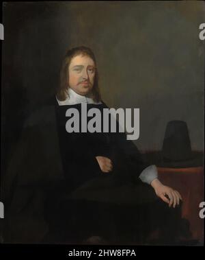 Art inspiré par Portrait d'un homme assis, fin 1650s ou début 1660s, huile sur bois, 14 1/8 x 12 po. (35,9 x 30,5 cm), peintures, Gerard ter Borch le plus jeune (néerlandais, Zwolle 1617–1681 Deventer), bien que Ter Borch soit né dans la ville hollandaise comparativement provinciale de Zwolle et, oeuvres classiques modernisées par Artotop avec un peu de modernité. Formes, couleur et valeur, impact visuel accrocheur sur l'art émotions par la liberté d'œuvres d'art d'une manière contemporaine. Un message intemporel qui cherche une nouvelle direction créative. Artistes qui se tournent vers le support numérique et créent le NFT Artotop Banque D'Images