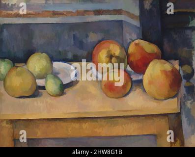 Art inspiré par Still Life avec pommes et poires, ca. 1891–92, huile sur toile, 17 5/8 x 23 1/8 in. (44,8 x 58,7 cm), peintures, Paul Cézanne (français, Aix-en-Provence 1839–1906 Aix-en-Provence), Cézanne une fois proclamé, « Avec une pomme, je veux étonnement Paris », et il a réussi, même dans, les œuvres classiques modernisées par Artotop avec une touche de modernité. Formes, couleur et valeur, impact visuel accrocheur sur l'art émotions par la liberté d'œuvres d'art d'une manière contemporaine. Un message intemporel qui cherche une nouvelle direction créative. Artistes qui se tournent vers le support numérique et créent le NFT Artotop Banque D'Images