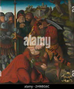 Art inspiré par le martyre de Saint Barbara, ca. 1510, huile sur linden, hors tout 60 3/8 x 54 1/4 in. (153,4 x 137,8 cm); surface peinte 59 3/8 x 53 1/8 po (150,8 x 134,9 cm), peintures, Lucas Cranach l'aîné (allemand, Kronach 1472–1553 Weimar), selon la légende, Saint Barbara WAS, oeuvres classiques modernisées par Artotop avec un peu de modernité. Formes, couleur et valeur, impact visuel accrocheur sur l'art émotions par la liberté d'œuvres d'art d'une manière contemporaine. Un message intemporel qui cherche une nouvelle direction créative. Artistes qui se tournent vers le support numérique et créent le NFT Artotop Banque D'Images