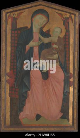 Art inspiré par Madonna et Child Enthroned, Tempera sur bois, doré, 60 1/2 x 36 po. (153,7 x 91,4 cm), peintures, Maître de la Madeleine (Italien, Florence, actif 1265–95, oeuvres classiques modernisées par Artotop avec une touche de modernité. Formes, couleur et valeur, impact visuel accrocheur sur l'art émotions par la liberté d'œuvres d'art d'une manière contemporaine. Un message intemporel qui cherche une nouvelle direction créative. Artistes qui se tournent vers le support numérique et créent le NFT Artotop Banque D'Images