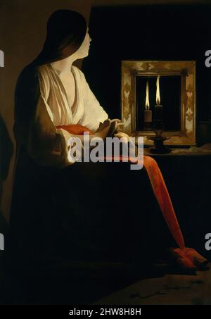 Art inspiré par le Penitent Magdalen, CA. 1640, huile sur toile, 52 1/2 x 40 1/4 in. (133,4 x 102,2 cm), peintures, Georges de la Tour (français, Vic-sur-Seille 1593–1653 Lunéville), Un pécheur, peut-être un courtesan, Mary Magdalen était un témoin du Christ qui a renoncé aux plaisirs de la, oeuvres classiques modernisées par Artotop avec une touche de modernité. Formes, couleur et valeur, impact visuel accrocheur sur l'art émotions par la liberté d'œuvres d'art d'une manière contemporaine. Un message intemporel qui cherche une nouvelle direction créative. Artistes qui se tournent vers le support numérique et créent le NFT Artotop Banque D'Images