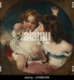 Art inspiré par les enfants de Calmady (Emily, 1818–?1906, et Laura Anne, 1820–1894), 1823, Huile sur toile, 30 7/8 x 30 1/8 in. (78,4 x 76,5 cm), tableaux, Sir Thomas Lawrence (British, Bristol 1769–1830 London), Emily et Laura Anne étaient les enfants de Charles Calmady de Langdon court, œuvres classiques modernisées par Artotop avec une touche de modernité. Formes, couleur et valeur, impact visuel accrocheur sur l'art émotions par la liberté d'œuvres d'art d'une manière contemporaine. Un message intemporel qui cherche une nouvelle direction créative. Artistes qui se tournent vers le support numérique et créent le NFT Artotop Banque D'Images