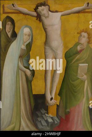 Art inspiré par la Crucifixion, ca. 1400, huile, oeuf(?), et or sur contreplaqué, transféré du bois, 23 1/2 x 17 po. (59,7 x 43,2 cm), peintures, Maître de l'autel de Berswordt (allemand, westphalien, actif ca. 1400–35), ces panneaux étaient parmi trente scènes d'un récit complet, les œuvres classiques modernisées par Artotop avec une touche de modernité. Formes, couleur et valeur, impact visuel accrocheur sur l'art émotions par la liberté d'œuvres d'art d'une manière contemporaine. Un message intemporel qui cherche une nouvelle direction créative. Artistes qui se tournent vers le support numérique et créent le NFT Artotop Banque D'Images