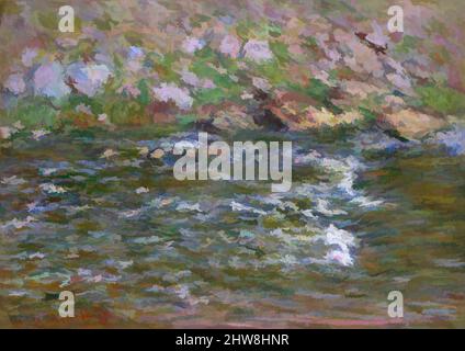 Art inspiré par Rapids on the petite Creuse à Fresselines, 1889, huile sur toile, 25 3/4 x 36 1/8 po. (65,4 x 91,8 cm), peintures, Claude Monet (français, Paris 1840–1926 Giverny), Monet a passé le printemps de 1889 à peindre le paysage autour de la confluence de deux rivières, la petite Creuse, œuvres classiques modernisées par Artotop avec une touche de modernité. Formes, couleur et valeur, impact visuel accrocheur sur l'art émotions par la liberté d'œuvres d'art d'une manière contemporaine. Un message intemporel qui cherche une nouvelle direction créative. Artistes qui se tournent vers le support numérique et créent le NFT Artotop Banque D'Images