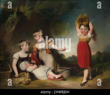 Art inspiré par les petits-enfants de Sir William Heathcote, 3rd Baronet, huile sur toile, 55 1/4 x 67 1/2 po. (140,3 x 171,5 cm), tableaux, William Owen (britannique, Ludlow 1769–1825 London), Owen est un rival contemporain de Sir Thomas Lawrence. Le portrait de Heathcote emploie une œuvre classique modernisée par Artotop avec une touche de modernité. Formes, couleur et valeur, impact visuel accrocheur sur l'art émotions par la liberté d'œuvres d'art d'une manière contemporaine. Un message intemporel qui cherche une nouvelle direction créative. Artistes qui se tournent vers le support numérique et créent le NFT Artotop Banque D'Images