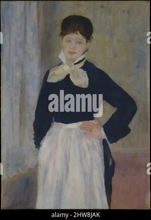 Art inspiré par Une serveuse au restaurant Duval, env. 1875, huile sur toile, 39 1/2 x 28 1/8 in. (100,3 x 71,4 cm), peintures, Auguste Renoir (français, Limoges 1841–1919 Cagnes-sur-Mer), Renoir présente une serveuse qui a travaillé dans l'un des nombreux restaurants parisiens établis par une boucherie, oeuvres classiques modernisées par Artotop avec une touche de modernité. Formes, couleur et valeur, impact visuel accrocheur sur l'art émotions par la liberté d'œuvres d'art d'une manière contemporaine. Un message intemporel qui cherche une nouvelle direction créative. Artistes qui se tournent vers le support numérique et créent le NFT Artotop Banque D'Images