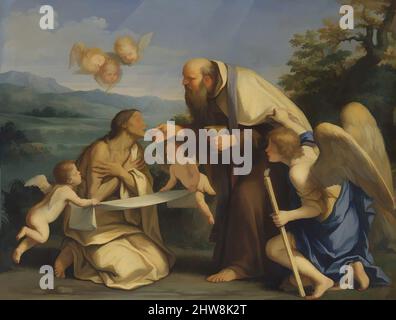 Art inspiré par la dernière communion de Sainte Marie d'Égypte, 1680, huile sur cuivre, 16 3/4 x 21 3/8 po. (42,5 x 54,3 cm), peintures, Marcantonio Franceschini (italien, Bologne 1648–1729 Bologne), Une ascétique du cinquième siècle, Marie d'Égypte est montrée recevant sa dernière Communion des mains de, œuvres classiques modernisées par Artotop avec un peu de modernité. Formes, couleur et valeur, impact visuel accrocheur sur l'art émotions par la liberté d'œuvres d'art d'une manière contemporaine. Un message intemporel qui cherche une nouvelle direction créative. Artistes qui se tournent vers le support numérique et créent le NFT Artotop Banque D'Images