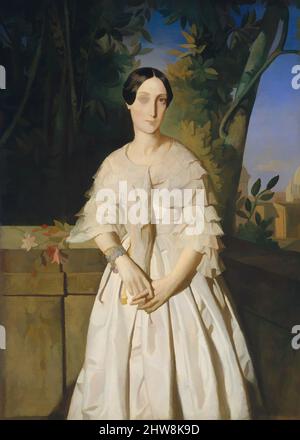 Art inspiré par la Comtesse de la Tour-Maubourg (Marie-Louise-Charlotte-Gabrielle Thomas de Pange, 1816–1850), 1841, huile sur toile, 52 x 37 1/4 po. (132,1 x 94,6 cm), peintures, Théodore Chassériau (français, le Limon, Saint-Domingue, West Indies 1819–1856 Paris), cette ressemblance de la femme, Classic œuvres modernisées par Artotop avec une touche de modernité. Formes, couleur et valeur, impact visuel accrocheur sur l'art émotions par la liberté d'œuvres d'art d'une manière contemporaine. Un message intemporel qui cherche une nouvelle direction créative. Artistes qui se tournent vers le support numérique et créent le NFT Artotop Banque D'Images