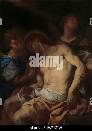 Art inspiré par le Christ mort soutenu par les Anges, ca. 1710, huile sur toile, 51 1/2 x 38 1/4 in. (130,8 x 97,2 cm), peintures, Francesco Trevisani (italien, Capodistria 1656–1746 Rome), Trévise, D'origine vénitienne, a passé la plus grande partie de sa vie à Rome, travaillant pour la cour papale. Il, les œuvres classiques modernisées par Artotop avec un peu de modernité. Formes, couleur et valeur, impact visuel accrocheur sur l'art émotions par la liberté d'œuvres d'art d'une manière contemporaine. Un message intemporel qui cherche une nouvelle direction créative. Artistes qui se tournent vers le support numérique et créent le NFT Artotop Banque D'Images