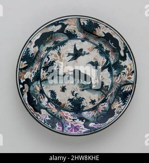 Art inspiré par plaque représentant les oiseaux et les animaux, 17th–18th siècle, attribué à l'Iran, Stonepaste; peint sous un vernis transparent, H. 1 9/16 po. (4 cm), céramique, oeuvres classiques modernisées par Artotop avec une touche de modernité. Formes, couleur et valeur, impact visuel accrocheur sur l'art émotions par la liberté d'œuvres d'art d'une manière contemporaine. Un message intemporel qui cherche une nouvelle direction créative. Artistes qui se tournent vers le support numérique et créent le NFT Artotop Banque D'Images