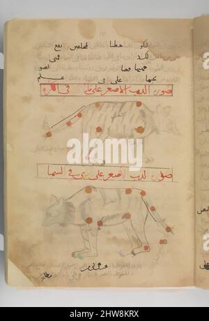 Art inspiré par Kitab suwar al-Kawakib al-thabita (Livre des Images des étoiles fixes) d'al-Sufi, fin 15th siècle, attribué à l'Iran, encre et or sur papier; reliure en cuir, H. 10 3/16 in. (25,8 cm), CODICES, ce livre, basé sur l'Almagest de l'astronome grec Ptolémée, oeuvres classiques modernisées par Artotop avec un peu de modernité. Formes, couleur et valeur, impact visuel accrocheur sur l'art émotions par la liberté d'œuvres d'art d'une manière contemporaine. Un message intemporel qui cherche une nouvelle direction créative. Artistes qui se tournent vers le support numérique et créent le NFT Artotop Banque D'Images