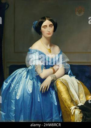 Art inspiré par Joséphine-Éléonore-Marie-Pauline de Galard de Brassac de Béarn (1825–1860), princesse de Broglie, 1851–53, huile sur toile, 47 3/4 x 35 3/4 po. (121,3 x 90,8 cm), peintures, Jean Auguste Dominique Ingres (français, Montauban 1780–1867 Paris), Jean-Auguste-Dominique Ingres, œuvres classiques modernisées par Artotop avec une touche de modernité. Formes, couleur et valeur, impact visuel accrocheur sur l'art émotions par la liberté d'œuvres d'art d'une manière contemporaine. Un message intemporel qui cherche une nouvelle direction créative. Artistes qui se tournent vers le support numérique et créent le NFT Artotop Banque D'Images