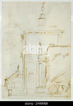 Art inspiré par Un magnifique pavillon près de la lagune (recto); le Grand Canal, avec le Pont du Rialto du Sud (verso), ca. 1727–29, encre stylo et brune, sur des traces de graphite, 8 x 5 9/16 po. (20,3 x 14,2 cm), dessins, Canaletto (canal Giovanni Antonio) (Italien, Venise 1697–, oeuvres classiques modernisées par Artotop avec une touche de modernité. Formes, couleur et valeur, impact visuel accrocheur sur l'art émotions par la liberté d'œuvres d'art d'une manière contemporaine. Un message intemporel qui cherche une nouvelle direction créative. Artistes qui se tournent vers le support numérique et créent le NFT Artotop Banque D'Images