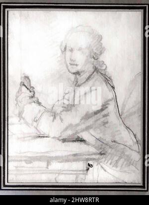 Art inspiré par Portraits d'un jeune homme, deuxième moitié du 18th siècle, craie noire, 6 5/16 x 4 7/8 po. (16 x 12,4 cm), dessins, Augustin de Saint-Aubin (français, Paris 1736–1807 Paris, oeuvres classiques modernisées par Artotop avec une touche de modernité. Formes, couleur et valeur, impact visuel accrocheur sur l'art émotions par la liberté d'œuvres d'art d'une manière contemporaine. Un message intemporel qui cherche une nouvelle direction créative. Artistes qui se tournent vers le support numérique et créent le NFT Artotop Banque D'Images