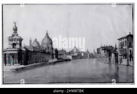 Art inspiré par l'entrée du Grand Canal, avec la Dogana da Mar et Santa Maria della Salute sur la gauche, ca. 1736–37, stylo et encre brune, lavage gris, 10 x 16 15/16 po. (25,4 x 43 cm), dessins, Bernardo Bellotto (Italien, Venise 1722–1780 Varsovie, oeuvres classiques modernisées par Artotop avec une touche de modernité. Formes, couleur et valeur, impact visuel accrocheur sur l'art émotions par la liberté d'œuvres d'art d'une manière contemporaine. Un message intemporel qui cherche une nouvelle direction créative. Artistes qui se tournent vers le support numérique et créent le NFT Artotop Banque D'Images