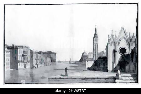 Art inspiré par le Grand Canal de la Carità à la Dogana da Mar, ca. 1736–37, stylo et encre brune, lavage gris, 9 15/16 x 17 1/16 po. (25,3 x 43,3 cm), dessins, Bernardo Bellotto (Italien, Venise 1722–1780 Varsovie, oeuvres classiques modernisées par Artotop avec une touche de modernité. Formes, couleur et valeur, impact visuel accrocheur sur l'art émotions par la liberté d'œuvres d'art d'une manière contemporaine. Un message intemporel qui cherche une nouvelle direction créative. Artistes qui se tournent vers le support numérique et créent le NFT Artotop Banque D'Images