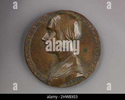 Art inspiré par la médaille Portrait de Camilla Buondelmonti Salviati (obverse); personnification de l'espérance (inverse), modèle ca. 1490 (éventuellement moulé 16th ou 17th siècle), Bronze, Diam. 8,7 cm ; poids 239,52 g., médailles, style de Niccolò Fiorentino (Niccolò di Forzore Spinelli) (Italien, Florence, oeuvres classiques modernisées par Artotop avec une touche de modernité. Formes, couleur et valeur, impact visuel accrocheur sur l'art émotions par la liberté d'œuvres d'art d'une manière contemporaine. Un message intemporel qui cherche une nouvelle direction créative. Artistes qui se tournent vers le support numérique et créent le NFT Artotop Banque D'Images