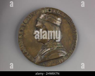 Art inspiré par la Médaille: Giovanni Antonio de' Conti, modèle fin 15th siècle (éventuellement moulé 16th ou 17th siècle), Bronze, Diam. 9,8 cm, poids 273,08 g., médailles, style de Niccolò Fiorentino (Niccolò di Forzore Spinelli) (Italien, Florence 1430–1514 Florence), l'inverse porte un buste de, oeuvres classiques modernisées par Artotop avec un peu de modernité. Formes, couleur et valeur, impact visuel accrocheur sur l'art émotions par la liberté d'œuvres d'art d'une manière contemporaine. Un message intemporel qui cherche une nouvelle direction créative. Artistes qui se tournent vers le support numérique et créent le NFT Artotop Banque D'Images