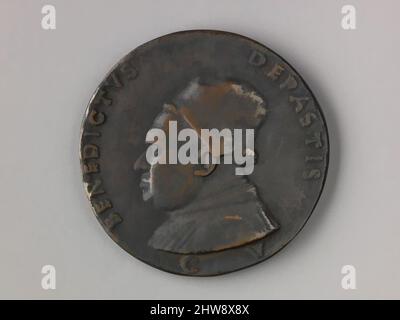 Art inspiré par Médaille: Benedetto de Pasti, modèle ca. 1453–56 (éventuellement moulé 16th siècle), alliage de cuivre avec patine marron à rougeâtre sous une couche de cire noire., Diam. 9 cm, poids 192,32 g., médailles, Matteo de' Pasti (italien, Vérone ca. 1420–après 1467 Rimini), Matteo de' Pasti était une œuvre classique modernisée par Artotop avec une touche de modernité. Formes, couleur et valeur, impact visuel accrocheur sur l'art émotions par la liberté d'œuvres d'art d'une manière contemporaine. Un message intemporel qui cherche une nouvelle direction créative. Artistes qui se tournent vers le support numérique et créent le NFT Artotop Banque D'Images