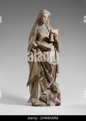 Art inspiré par Sainte Catherine d'Alexandrie, ca. 1475–1525, fabriqué en Lorraine, France, France, calcaire avec traces de peinture, total : 61 1/2 x 22 1/2 x 14 1/4 po. (156,2 x 57,2 x 36,2 cm), Sculpture-Pierre, atelier de Jan Crocq (pays-Bas du Sud, avant 1465–après 1510), Saint, oeuvres classiques modernisées par Artotop avec un peu de modernité. Formes, couleur et valeur, impact visuel accrocheur sur l'art émotions par la liberté d'œuvres d'art d'une manière contemporaine. Un message intemporel qui cherche une nouvelle direction créative. Artistes qui se tournent vers le support numérique et créent le NFT Artotop Banque D'Images