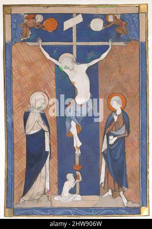 Art inspiré par la feuille de Manuscript avec la Crucifixion, d'un Missal, ca. 1270–80, fabriqué à Paris, France, France, Tempéa et or sur parchemin, ensemble (folio) : 8 3/4 x 5 7/8in. (22,2 x 14,9cm), manuscrits et illuminations, un exemple exquis 'de cet art qui, à Paris, ils appellent, les oeuvres classiques modernisées par Artotop avec un peu de modernité. Formes, couleur et valeur, impact visuel accrocheur sur l'art émotions par la liberté d'œuvres d'art d'une manière contemporaine. Un message intemporel qui cherche une nouvelle direction créative. Artistes qui se tournent vers le support numérique et créent le NFT Artotop Banque D'Images