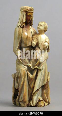 Art inspiré par la Vierge et l'enfant assis, début du 14th siècle (restaurations/modifications ultérieures), français, ivoire, total: 6 3/8 x 2 1/2 x 2 po. (16,2 x 6,3 x 5,1 cm), ivoires, oeuvres classiques modernisées par Artotop avec une touche de modernité. Formes, couleur et valeur, impact visuel accrocheur sur l'art émotions par la liberté d'œuvres d'art d'une manière contemporaine. Un message intemporel qui cherche une nouvelle direction créative. Artistes qui se tournent vers le support numérique et créent le NFT Artotop Banque D'Images