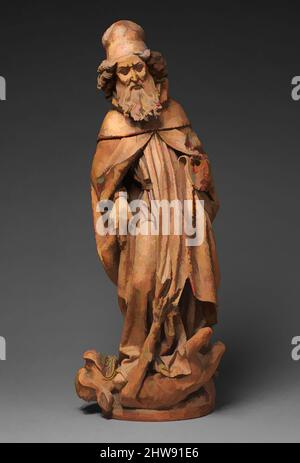 Art inspiré par Saint Anthony Abbot, CA. 1500, fabriqué à Strasbourg, Alsace, aujourd'hui France, allemand, Noyer, 44 1/4 × 17 1/4 × 10 3/4 po, 66 lb (112,4 × 43,8 × 27,3 cm, 29937g), Sculpture-Bois, attribué à Nikolaus von Hagenau (allemand, ca. 1445–mort avant 1538), la légende de, les œuvres classiques modernisées par Artotop avec un peu de modernité. Formes, couleur et valeur, impact visuel accrocheur sur l'art émotions par la liberté d'œuvres d'art d'une manière contemporaine. Un message intemporel qui cherche une nouvelle direction créative. Artistes qui se tournent vers le support numérique et créent le NFT Artotop Banque D'Images