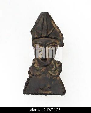 Art inspiré par l'insigne de Pilgrim avec buste d'un évêque, 14th et 15th siècle, fait à Canterbury (?), Angleterre, britannique, plomb, dans l'ensemble: 1 1/8in. (2,8cm), Metalwork-Lead, oeuvres classiques modernisées par Artotop avec un peu de modernité. Formes, couleur et valeur, impact visuel accrocheur sur l'art émotions par la liberté d'œuvres d'art d'une manière contemporaine. Un message intemporel qui cherche une nouvelle direction créative. Artistes qui se tournent vers le support numérique et créent le NFT Artotop Banque D'Images