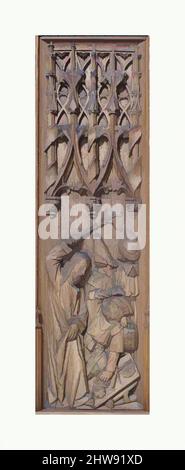 Art inspiré par Panel avec le Christ conduite de l'argent-Changers du Temple, début du 16th siècle, fabriqué en Normandie, France, français, Chêne, total: 35 1/2 x 10 1/2 po. (90,2 x 26,7 cm), boiseries-Architecture, oeuvres classiques modernisées par Artotop avec une touche de modernité. Formes, couleur et valeur, impact visuel accrocheur sur l'art émotions par la liberté d'œuvres d'art d'une manière contemporaine. Un message intemporel qui cherche une nouvelle direction créative. Artistes qui se tournent vers le support numérique et créent le NFT Artotop Banque D'Images