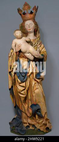 Art inspiré par la Vierge permanente et l'enfant, env. 1440, fabriqué en Tyrol, Autriche, autrichien, bois de pin avec peinture, Total : 66 po (167,6 cm)---sans couronne moderne, Sculpture-Bois, cercle de Jakob Kaschauer, oeuvres classiques modernisées par Artotop avec une touche de modernité. Formes, couleur et valeur, impact visuel accrocheur sur l'art émotions par la liberté d'œuvres d'art d'une manière contemporaine. Un message intemporel qui cherche une nouvelle direction créative. Artistes qui se tournent vers le support numérique et créent le NFT Artotop Banque D'Images