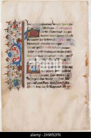 Art inspiré par la feuille de Manuscript, d'un livre des heures, 15th siècle, français, Tempéra et feuille d'or sur parchemin, total: 4 3/4 x 3 1/4 po. (12,1 x 8,2 cm), manuscrits et illuminations, oeuvres classiques modernisées par Artotop avec une touche de modernité. Formes, couleur et valeur, impact visuel accrocheur sur l'art émotions par la liberté d'œuvres d'art d'une manière contemporaine. Un message intemporel qui cherche une nouvelle direction créative. Artistes qui se tournent vers le support numérique et créent le NFT Artotop Banque D'Images