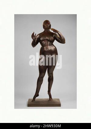 Art inspiré par une femme debout, 1912–15 ; fonte 1930, bronze, 73 7/8 x 32 x 17 3/4 po. (187,6 x 81,3 x 45,1 cm), Sculpture, Gaston Lachaise (américain (né en France) 1882–1935), Lachaise travaille à Paris en 1903 lorsqu'il rencontre sa muse de toute sa vie Isabel Dutaud Nagle, qu'il a ensuite épousé, des œuvres classiques modernisées par Artotop avec une touche de modernité. Formes, couleur et valeur, impact visuel accrocheur sur l'art émotions par la liberté d'œuvres d'art d'une manière contemporaine. Un message intemporel qui cherche une nouvelle direction créative. Artistes qui se tournent vers le support numérique et créent le NFT Artotop Banque D'Images