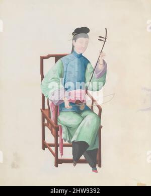 Art inspiré par Watercolor de musicien jouant gaohu(?), fin du 18th siècle, Chine, chinois, Watercolor sur papier, Dans l'ensemble: 43,2 x 35,6 x 1,3cm (17 x 14 x 1/2in.), œuvres sur papier, œuvres classiques modernisées par Artotop avec une touche de modernité. Formes, couleur et valeur, impact visuel accrocheur sur l'art émotions par la liberté d'œuvres d'art d'une manière contemporaine. Un message intemporel qui cherche une nouvelle direction créative. Artistes qui se tournent vers le support numérique et créent le NFT Artotop Banque D'Images