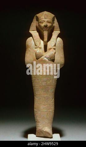 Art inspiré par Shabti d'Amenhotep II tenant deux Ankhs, Nouveau Royaume, dynastie 18, ca. 1427–1400 av. J.-C., de l'Égypte, de la haute Égypte, de Thèbes, de Limestone, h. 20,5 cm (8 1/16 po, œuvres classiques modernisées par Artotop avec une touche de modernité. Formes, couleur et valeur, impact visuel accrocheur sur l'art émotions par la liberté d'œuvres d'art d'une manière contemporaine. Un message intemporel qui cherche une nouvelle direction créative. Artistes qui se tournent vers le support numérique et créent le NFT Artotop Banque D'Images