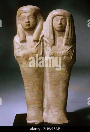 Art inspiré par le double Shabti de Khaemwaset et Mesyt, fin du nouveau Royaume, dynastie 18–19, env. 1336–1213 av. J.-C., d'Égypte, calcaire, H. 22 cm (8 11/16 po, œuvres classiques modernisées par Artotop avec une touche de modernité. Formes, couleur et valeur, impact visuel accrocheur sur l'art émotions par la liberté d'œuvres d'art d'une manière contemporaine. Un message intemporel qui cherche une nouvelle direction créative. Artistes qui se tournent vers le support numérique et créent le NFT Artotop Banque D'Images