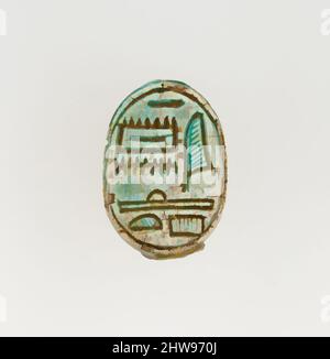 Art inspiré par Scarab inscrit avec le nom Amenhotep, Nouveau Royaume, dynastie 18, ca. 1525–1504 av. J.-C., d'Égypte, Steatite, émaillée, l. 1,5 cm (9/16 po, œuvres classiques modernisées par Artotop avec une touche de modernité. Formes, couleur et valeur, impact visuel accrocheur sur l'art émotions par la liberté d'œuvres d'art d'une manière contemporaine. Un message intemporel qui cherche une nouvelle direction créative. Artistes qui se tournent vers le support numérique et créent le NFT Artotop Banque D'Images