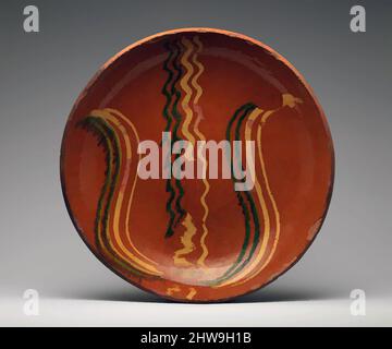 Art inspiré par plate, 1820–80, fabriqué dans le comté de Berks, Pennsylvanie, États-Unis, américain, faïence ; Redware, 11 1/2 po (29,2 cm), céramique, peut-être Daniel Dry, active ca. 1820-80, oeuvres classiques modernisées par Artotop avec une touche de modernité. Formes, couleur et valeur, impact visuel accrocheur sur l'art émotions par la liberté d'œuvres d'art d'une manière contemporaine. Un message intemporel qui cherche une nouvelle direction créative. Artistes qui se tournent vers le support numérique et créent le NFT Artotop Banque D'Images