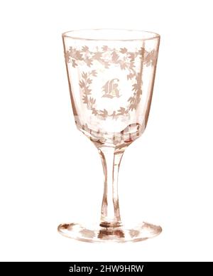 Art inspiré par Wine Goblet, CA. 1867, fabriqué à Sandwich, Massachusetts, États-Unis, États-Unis, Verre soufflé, H. 4 1/8 po. (10,5 cm) ; diamètre 2 1/8 po (5,4 cm), Glass, Boston & Sandwich Glass Company (American, 1825–1888, Sandwich, Massachusetts, œuvres classiques modernisées par Artotop avec une touche de modernité. Formes, couleur et valeur, impact visuel accrocheur sur l'art émotions par la liberté d'œuvres d'art d'une manière contemporaine. Un message intemporel qui cherche une nouvelle direction créative. Artistes qui se tournent vers le support numérique et créent le NFT Artotop Banque D'Images