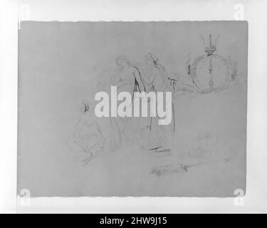 Art inspiré par une femme aux servants; symbole emblématique; Scepter (de Sketchbook), 1810–20, encre, laver, sur papier, 9 x 11 1/2 po. (22,9 x 29,2 cm), dessins, Thomas Sully (américain, Horncastle, Lincolnshire 1783–1872 Philadelphie, Pennsylvania, Classic œuvres modernisées par Artotop avec une touche de modernité. Formes, couleur et valeur, impact visuel accrocheur sur l'art émotions par la liberté d'œuvres d'art d'une manière contemporaine. Un message intemporel qui cherche une nouvelle direction créative. Artistes qui se tournent vers le support numérique et créent le NFT Artotop Banque D'Images