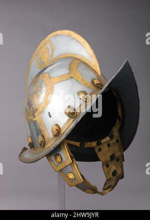 Art inspiré par Morion pour le garde du Prince-électeur de Saxe, ca. 1570, Nuremberg, allemand, Nuremberg, acier, Or, laiton, cuir, H. 11 1/2 po. (29,2 cm) ; H. du peigne 3 po (7,6 cm) ; avec 9 1/2 po (24,1 cm) ; D. 13 1/2 po (34,3 cm) ; poids 4 lb 4 oz (1928 g), casques, The, œuvres classiques modernisées par Artotop avec une touche de modernité. Formes, couleur et valeur, impact visuel accrocheur sur l'art émotions par la liberté d'œuvres d'art d'une manière contemporaine. Un message intemporel qui cherche une nouvelle direction créative. Artistes qui se tournent vers le support numérique et créent le NFT Artotop Banque D'Images