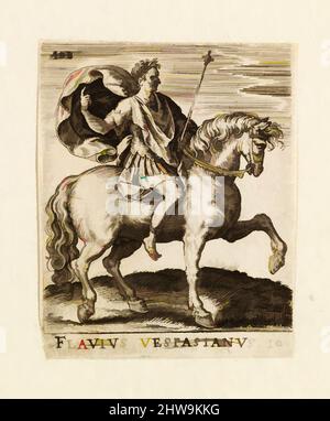 Art inspiré par dessins et estampes, Print, Flavius Vestasianus de douze Césarases à cheval, artiste, Abraham de Bruyn, Flamand, Anvers, Œuvres classiques modernisées par Artotop avec une touche de modernité. Formes, couleur et valeur, impact visuel accrocheur sur l'art émotions par la liberté d'œuvres d'art d'une manière contemporaine. Un message intemporel qui cherche une nouvelle direction créative. Artistes qui se tournent vers le support numérique et créent le NFT Artotop Banque D'Images