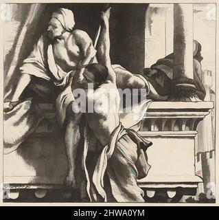 Art inspiré par dessins et estampes, Print, The Spies Escape (Galerie biblique de Dalziels, œuvres classiques modernisées par Artotop avec une touche de modernité. Formes, couleur et valeur, impact visuel accrocheur sur l'art émotions par la liberté d'œuvres d'art d'une manière contemporaine. Un message intemporel qui cherche une nouvelle direction créative. Artistes qui se tournent vers le support numérique et créent le NFT Artotop Banque D'Images