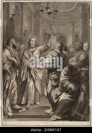 Art inspiré par dessins et estampes, Imprimer, Christ prêchant à ses disciples, de la passion du Christ, planche 6, Grégoire Huret, oeuvres classiques modernisées par Artotop avec un peu de modernité. Formes, couleur et valeur, impact visuel accrocheur sur l'art émotions par la liberté d'œuvres d'art d'une manière contemporaine. Un message intemporel qui cherche une nouvelle direction créative. Artistes qui se tournent vers le support numérique et créent le NFT Artotop Banque D'Images