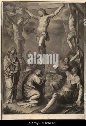 L'art inspiré par le Christ sur la Croix parle avec le bon prisonnier, de la passion du Christ, planche 20, Grégoire Huret, oeuvres classiques modernisées par Artotop avec un peu de modernité. Formes, couleur et valeur, impact visuel accrocheur sur l'art émotions par la liberté d'œuvres d'art d'une manière contemporaine. Un message intemporel qui cherche une nouvelle direction créative. Artistes qui se tournent vers le support numérique et créent le NFT Artotop Banque D'Images