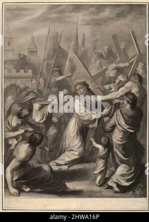 Art inspiré par le Christ porter la Croix, de la passion du Christ, planche 17, la passion du Christ, artiste, Grégoire Huret, oeuvres classiques modernisées par Artotop avec un peu de modernité. Formes, couleur et valeur, impact visuel accrocheur sur l'art émotions par la liberté d'œuvres d'art d'une manière contemporaine. Un message intemporel qui cherche une nouvelle direction créative. Artistes qui se tournent vers le support numérique et créent le NFT Artotop Banque D'Images