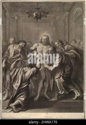 Art inspiré par dessins et estampes, Imprimer, douter Thomas, de la passion du Christ, planche 28, la passion du Christ, artiste, Grégoire Huret, oeuvres classiques modernisées par Artotop avec un peu de modernité. Formes, couleur et valeur, impact visuel accrocheur sur l'art émotions par la liberté d'œuvres d'art d'une manière contemporaine. Un message intemporel qui cherche une nouvelle direction créative. Artistes qui se tournent vers le support numérique et créent le NFT Artotop Banque D'Images