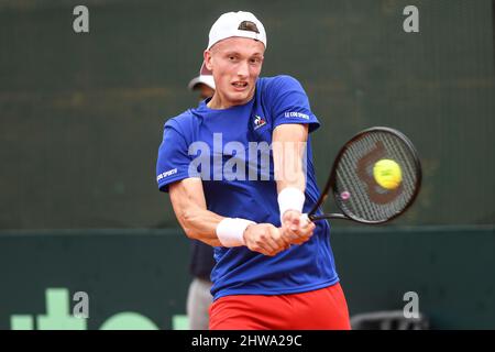 Coupe Davis (Buenos Aires): Jiri Lehecka (République tchèque) contre l'Argentine. Qualificatifs 2022 Banque D'Images